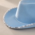 thumbnail image 5 of IAJDKMEK Adult Western Cowboy Hat with Curled Brim, Cowboy Hat with Trim for Outdoor and Party Wear for Men Women, 5 of 5