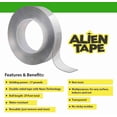 thumbnail image 4 of Alien Tape Nano Double Sided Tape, 21-ft Multipurpose Removable Adhesive Transparent, Grip Mounting Washable Strong Sticky Heavy Duty for Carpet Photo Frame Poster Décor - As Seen On TV, 4 of 10