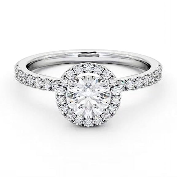 Nerra Jewel 14K White Gold Plated Diamond Ring - 1.9 Ct Round Brilliant Cut Diamond Rings - Engagement Wedding Halo Ring For Women's - Ever & Ever Halo-Style Engagement Rings for Women's