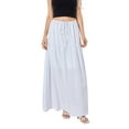 thumbnail image 3 of Elippeo Women Loose A-Line Skirt Solid Color Casual Summer Elastic Drawstring Skirt for Beaches Club Streetwear, 3 of 9