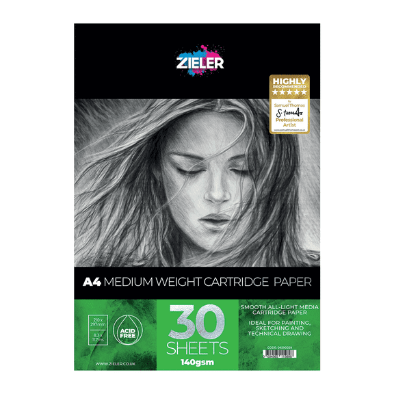 Zieler A4 11.69 x 8.27 Inch Drawing Paper Pad, 30 Sheets