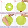 thumbnail image 4 of 6Pcs 6"8"12" Light Green Paper Lanterns Decorative Round Hanging Ball Lantern, 4 of 7