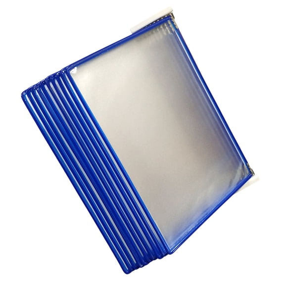 LIOOBO Wall Mounted Magazine Holder Wall Hanging Files Storage Rack Blue Metal Frame 1Pcs