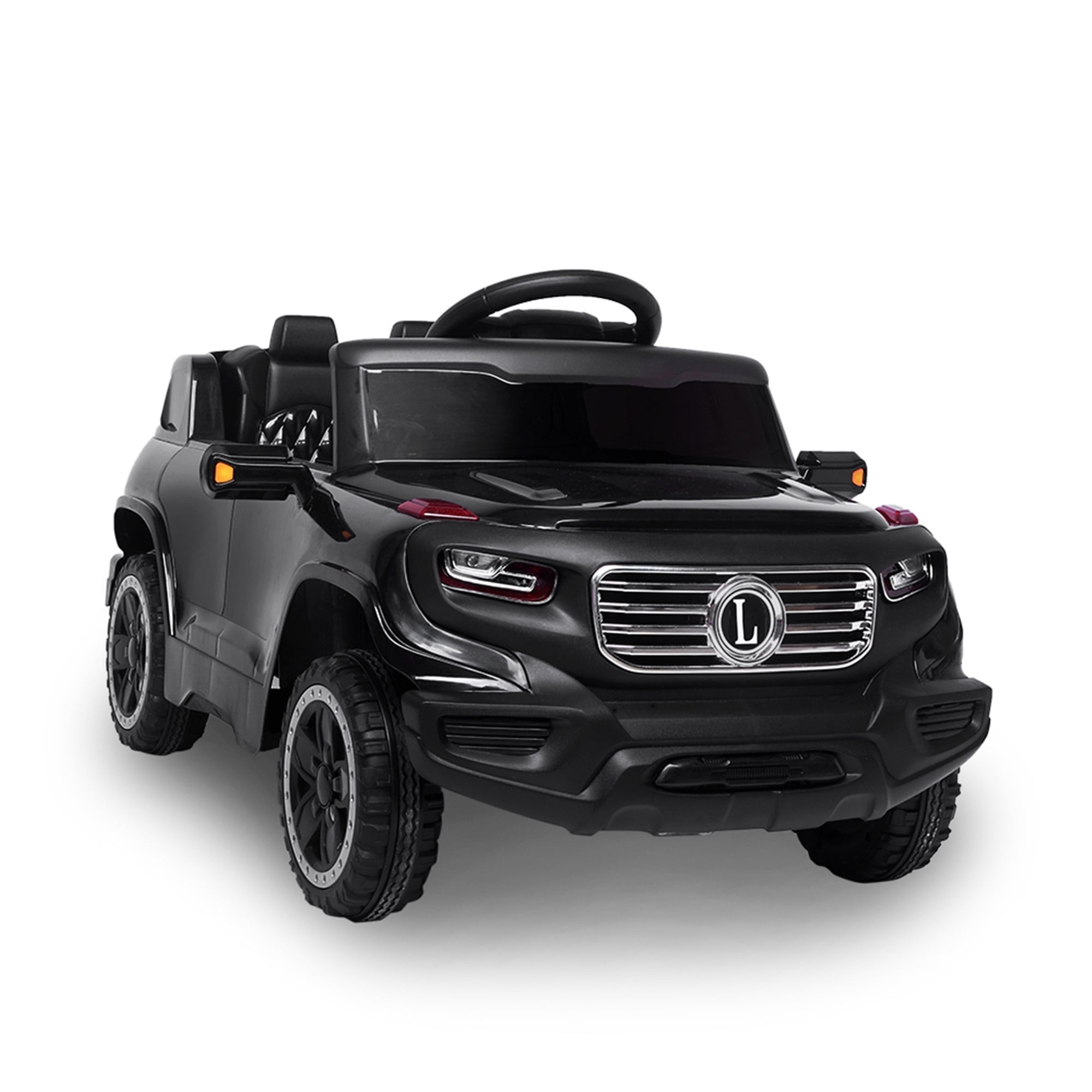 CIPACHO Electric Kids Ride On Cars 6V Battery Motorized Vehicles Children's Best Toy Car with 3 Speeds, Music, LED Lights and Realistic Horns, Black