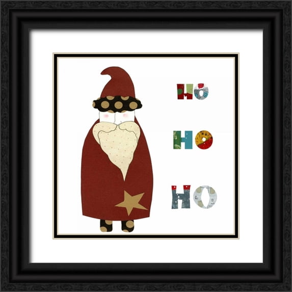 Ogren, Sarah 15x15 Black Ornate Wood Framed with Double Matting Museum Art Print Titled - Dark Red Santa