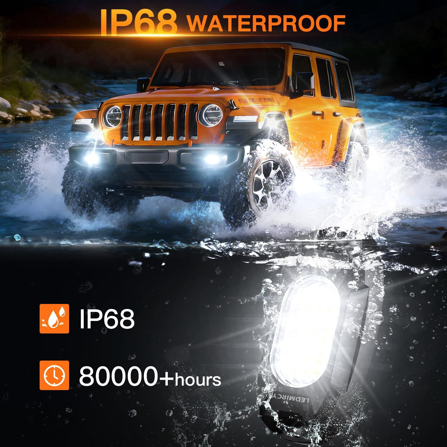 White Rock Lights, R6 LED Pure White Rock Lights 12PCS with Rocker Switch Wire Harness Kit for Trucks UTV Off Road Boat ATV Luces para Carro Super Bright High Power Light Waterproof Shockproof