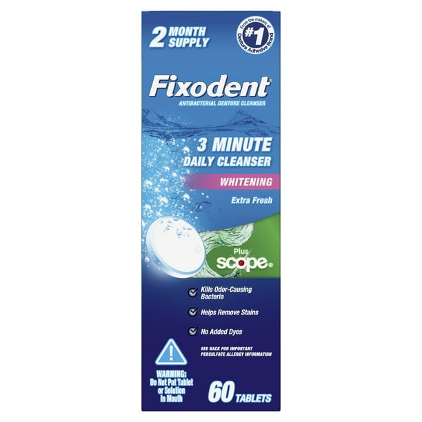 Fixodent Plus Scope Daily Denture Cleaner Tablets 60 Ct Walmart Com Walmart Com