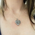 thumbnail image 5 of Sterling Silver Crossed Angel Wings Heart Locket Necklace, 18" Chain, 5 of 5