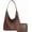 B-khaki, variant on Slouchy Hobo Bags for Women Retro Vegan Leather Purse Luxury Designer Shoulder Bag Fashion Shopping Tote Bag 2pcs