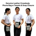 thumbnail image 6 of Genuine Leather Women's Phone Pouch Crossbody Flap Top w Tassel, 6 of 6