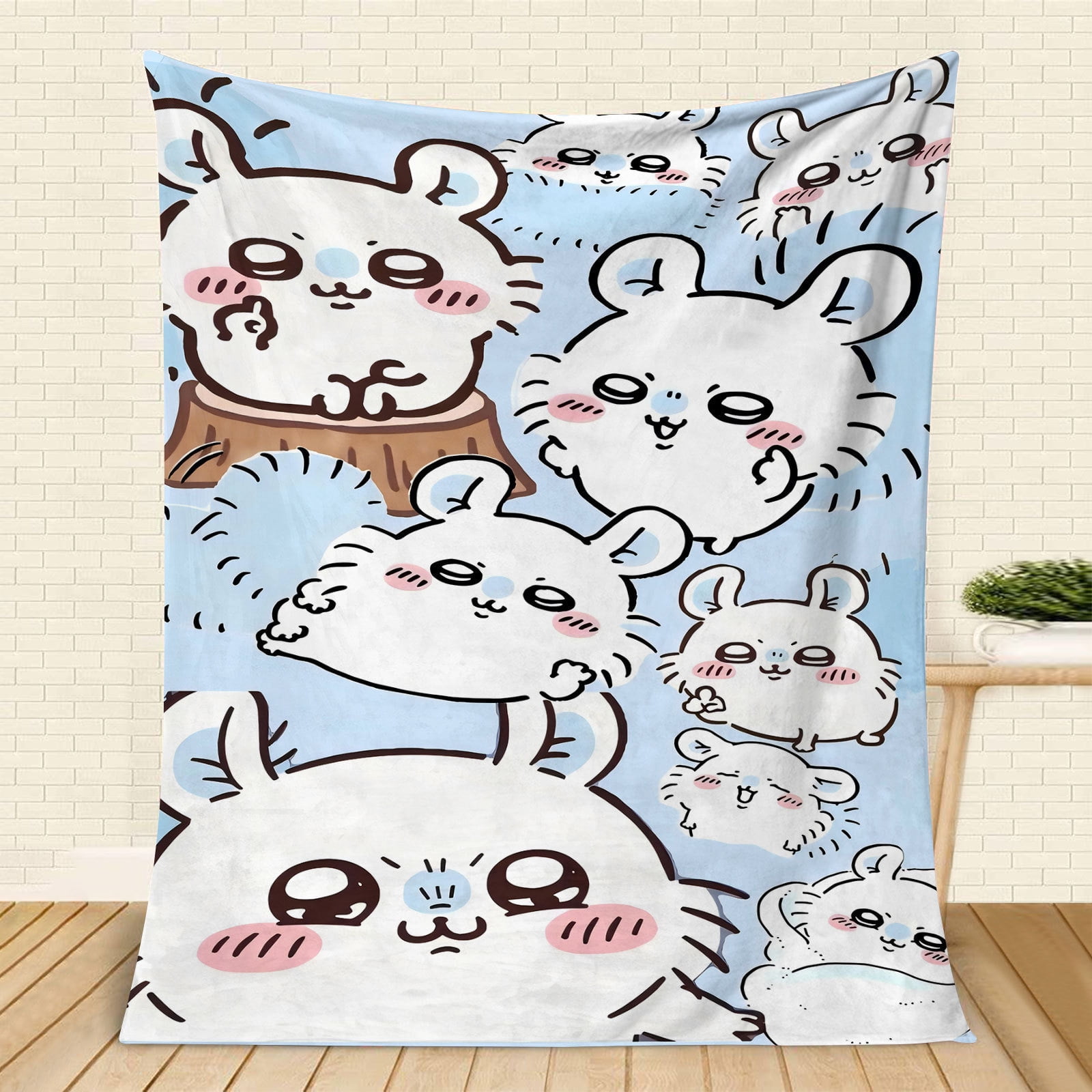 Chiikawa Blanket Super cute pink flannel blanket air-conditioned nap blanket, hotel blanket, air-conditioned blanket, Four seasons blanket, sofa blanket, bed blanket, travel picnic blanket