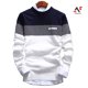 thumbnail image 1 of A.m moda hombres bloque de Color Patchwork O cuello de manga larga suéter de punto Top blusapangjing, 1 of 4