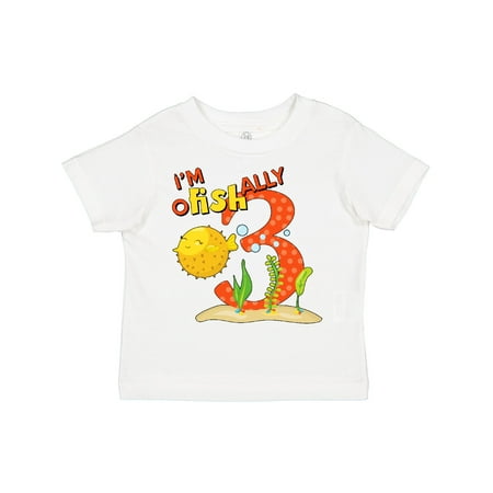 

Inktastic I m O-Fish-Ally Three- Cute Puffer Fish Third Birthday Gift Toddler Boy or Toddler Girl T-Shirt