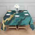 thumbnail image 3 of Teal and Gold Marble Glitter Dots Pattern Square Tablecloth,Waterproof Square Table Cover,Wipeable Spillproof Washable Table Cover for Home Kitchen Party Decor 52"x52"(132x132cm), 3 of 6
