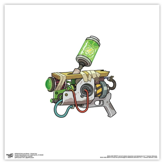 Gallery Pops Cartoon Network Rick and Morty - Portal Gun Wall Art, Unframed Version, 12" x 12"