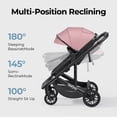 thumbnail image 6 of newyoo Baby Stroller, Nestro 516M, Infant Strollers, Convertible/Reversible Seat & Cup Holder, Coches para Bebes, 2 in 1 Rear-Facing Pram from Newborn to Toddler, Pink, 6 of 9