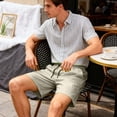 thumbnail image 6 of Busydd Men's Shorts with Mesh Lining Comfortable Casual Solid Color Elastic Waist Beach Shorts Stylish Knee Length Summer Shorts with Pockets and Drawstring M, 6 of 9
