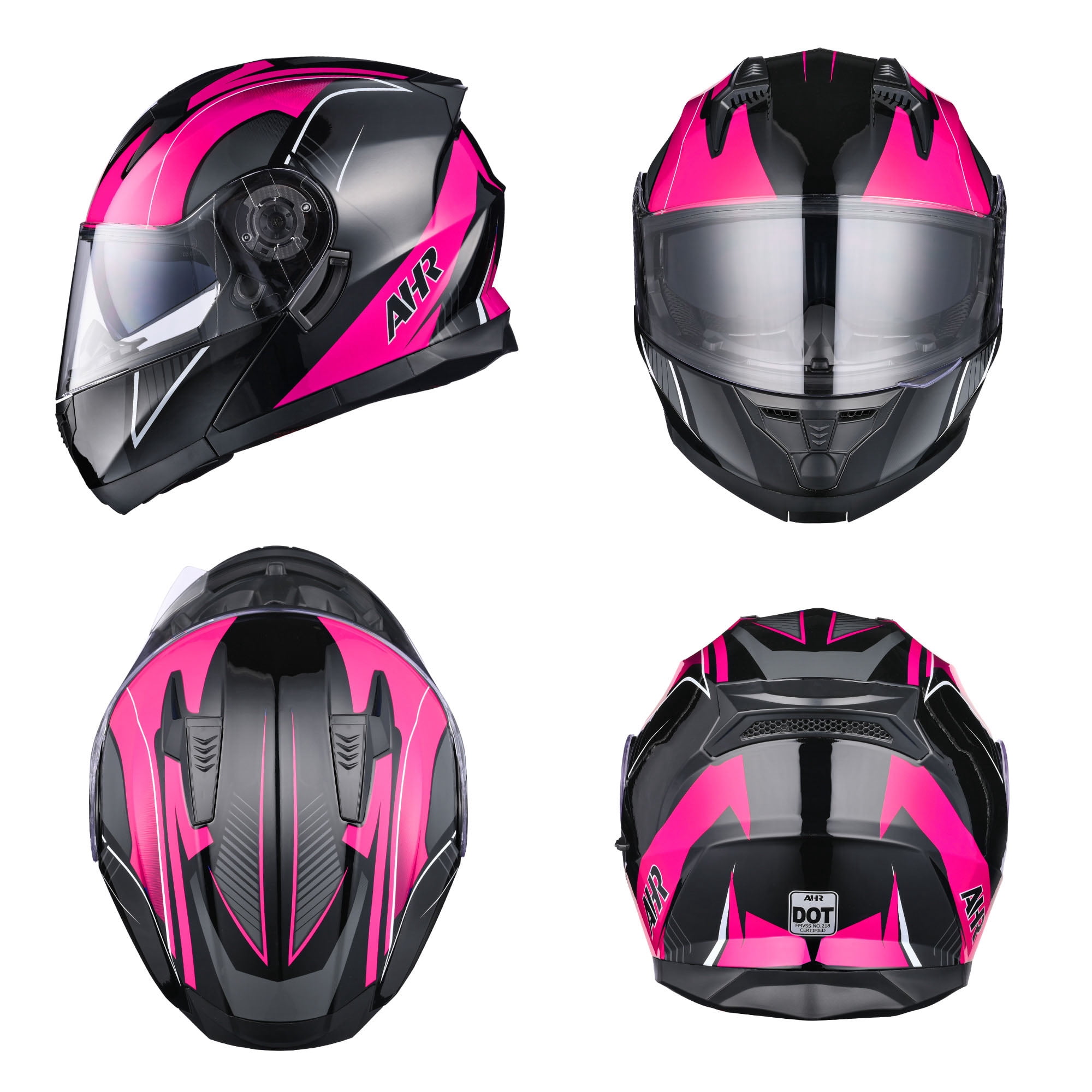 AHR RUN-M3 Modular Flip Up Helmet Full Face Dual Visor DOT Motorcycle Bike S