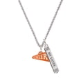 thumbnail image 1 of Delight Jewelry Acrylic 3/4" Orange Cheer Megaphone Silvertone Always My Sister Bar Charm Necklace, 23", 1 of 4
