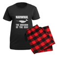 thumbnail image 5 of CafePress - Narwhal Unicorn Women's Dark Pajamas - Women's Short Sleeve Print T-Shirt and Pants Dark Cotton Pajama Set, 5 of 7