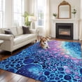 thumbnail image 3 of Area Rug for Living Room, Ombre Blue Non-Slip Indoor Large Carpet for Bedroom/Dining Room, Gradient Abstract Fluid Art Washable Low-Profile Rectangle Floor Runner Rugs - 6 x 9 Ft, 3 of 7