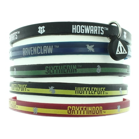- Harry Potter Books House Bracelet Hogwarts School Houses Rubber 5 Pack