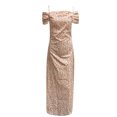 thumbnail image 4 of Pompotops Mode Femme Été Manches Courtes Aguichant Décontractée Imprimé Dos Nu Longue Robe, 4 of 8