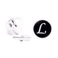 thumbnail image 1 of Maoww 1 Pair Men's Letter Cufflink Wedding Formal Initial Alphabet Stainless Steel Cufflink, Letter L, 1 of 7