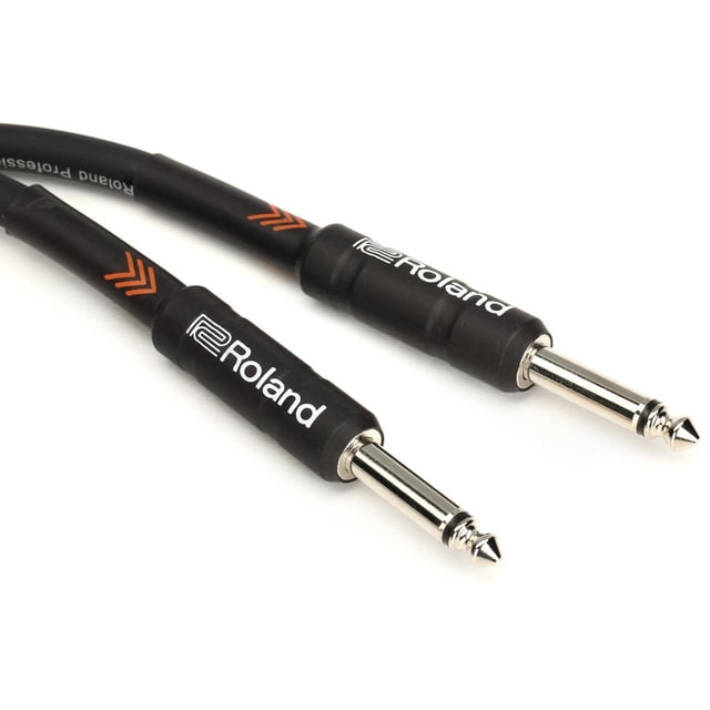 Cable Instrumento Roland Black Conectores Plug Rectos 6.3mm 4.5 Metros