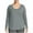 Gray, variant on Royisotas Winter Plus Size Tops for Women 2025 Oversized Basic Plain U-Neck Casual Long Sleeve Shirts