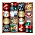 thumbnail image 7 of Premium Christmas Ornament Eclectic Bundle Set, 60 Glitter Filled Baubles, Homes, Star Charms, 7 of 7