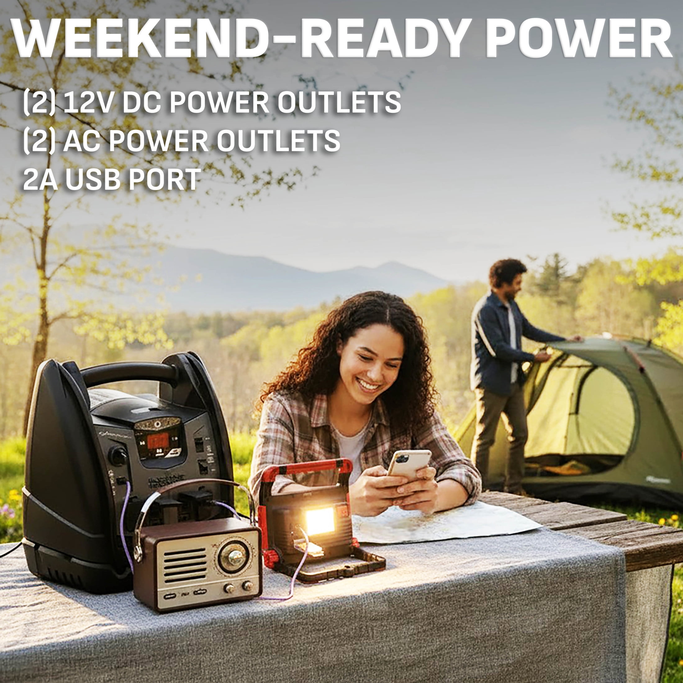 Schumacher Electric 1500A Car Battery Jump Starter and Portable Power Station, 150-PSI Compressor, 200 Continuous/400 Peak Watt Inverter, 12V, SJ1427