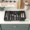 thumbnail image 3 of Lifewit Silverware Drawer Organizer, Expandable Utensil Tray BPA Free, Adjustable Flatware Storage for Spoons Forks Knives, 13"-22.4",  Black, 3 of 9