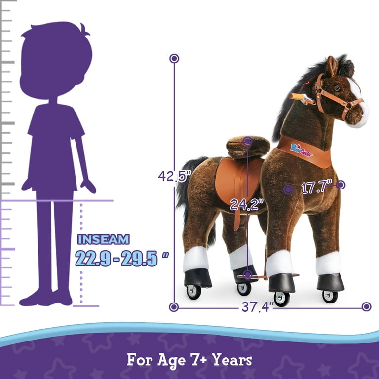 PonyCycle Ride on Horse Toy Walking Horses with Brake Size 5 for