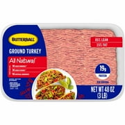 Butterball All Natural Fresh Ground Turkey, 85%/15%, 3 Pounds