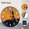 thumbnail image 4 of ZXCXRQFa Sunset Behind The Lighthouse Wall Clock Art Hanging Clocks Silent Non-Ticking Desk Clock Battery Operated Round Home Style Numeral Decorative Wall Clocks, 4 of 7