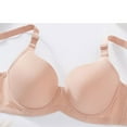 thumbnail image 3 of Fatuov Push Up Wire Bras for Women Solid Color Breathable Everyday Bra for Travel, Supportive Full Coverage Lightly Lined Bra 42D, Beige, 3 of 4