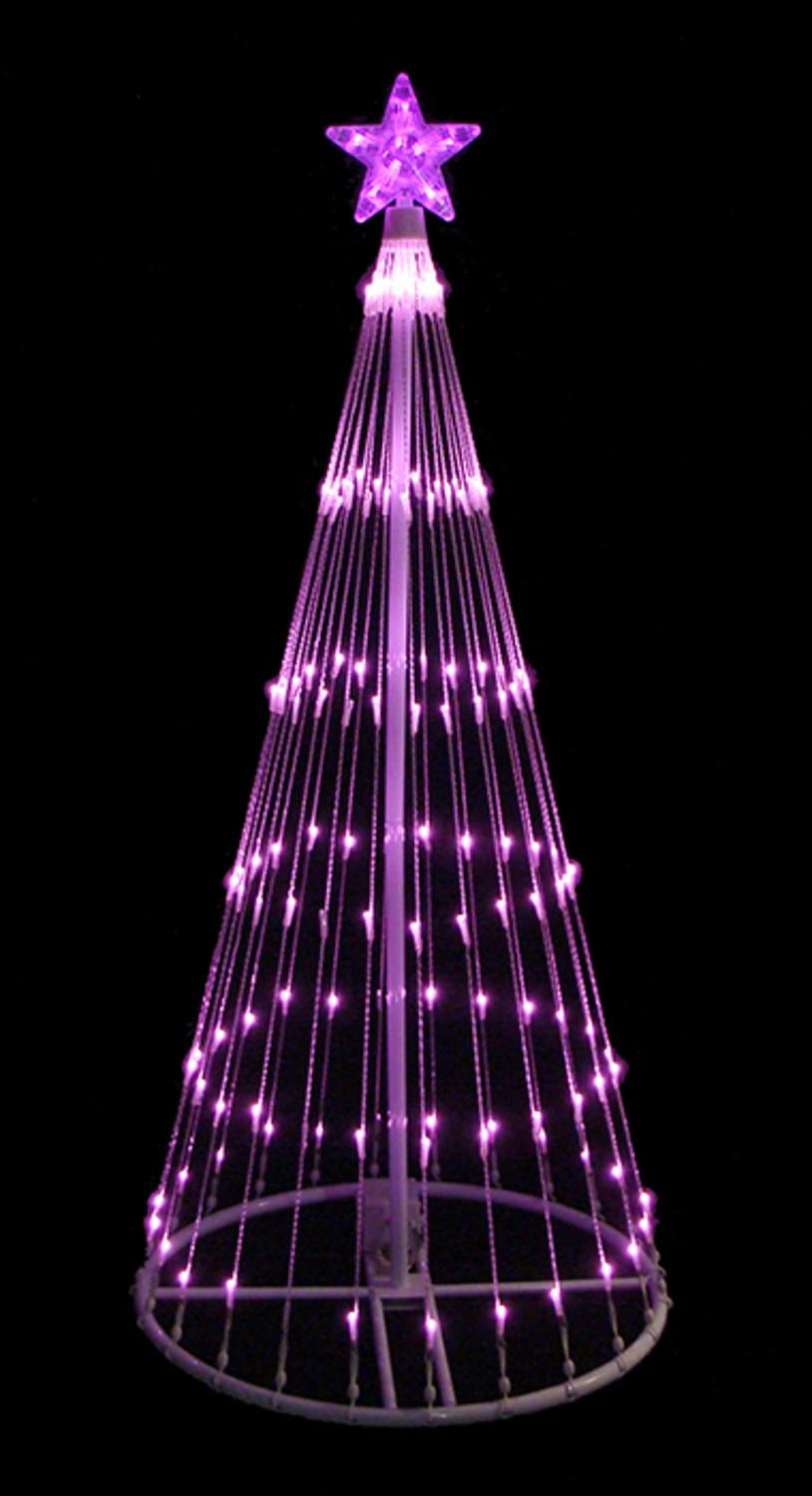 4' Pink LED Light Show Cone Christmas Tree Lighted Outdoor Decoration