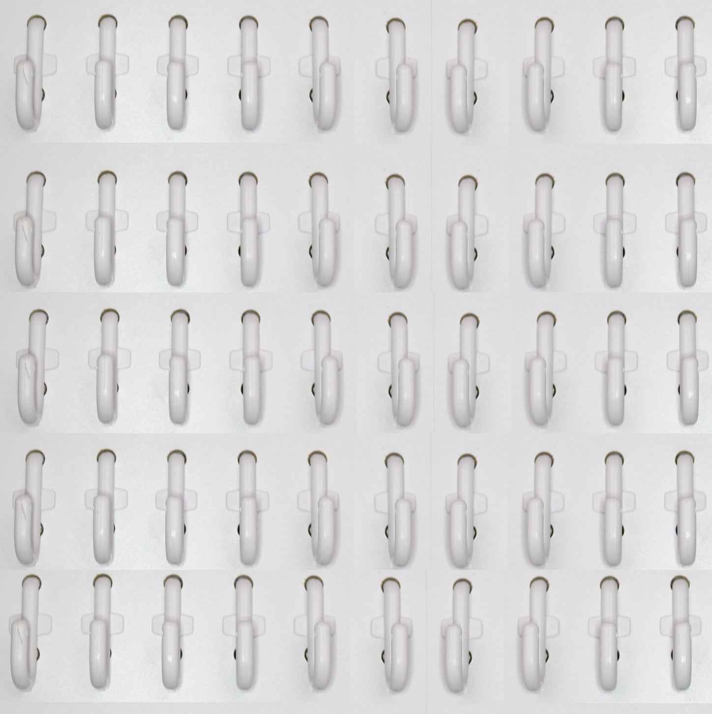 J Style White Plastic Locking Pegboard Hooks -50 Pack - Lock to Pegboard -  Tool Storage - Garage Wall organizer -