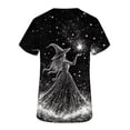 thumbnail image 4 of ClodeEU Women's Halloween Cartoon Graphic Tees ,Cat Print T Shirt ,V Neck Short Sleeve Casual Tops ,Women's Plus L, 4 of 4