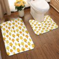 thumbnail image 2 of Honeii Qutumn Tree Pattern Bathroom Anti-Skid Pad Bathroom Mat Vintage Seamless Pattern Not-Slip Toilet Rug Set, 2 of 6