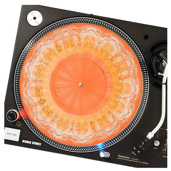 KuzmarK™ 12" DJ Turntable Slipmat - Tangerine Rift DJ