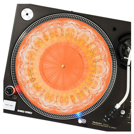 KuzmarK™ 12" DJ Turntable Slipmat - Tangerine Rift DJ