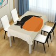 thumbnail image 4 of Yayeee Tablecloths 60" x 60" Rectangle Wrinkle Resistant Party Table Cover, Black Cat Orange Ball, 4 of 8