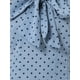 thumbnail image 5 of Blusa de mujer INSPIRE CHIC con lunares, cuello con lazo, mangas acampanadas, top para trabajar en color gris azul, 5 of 6
