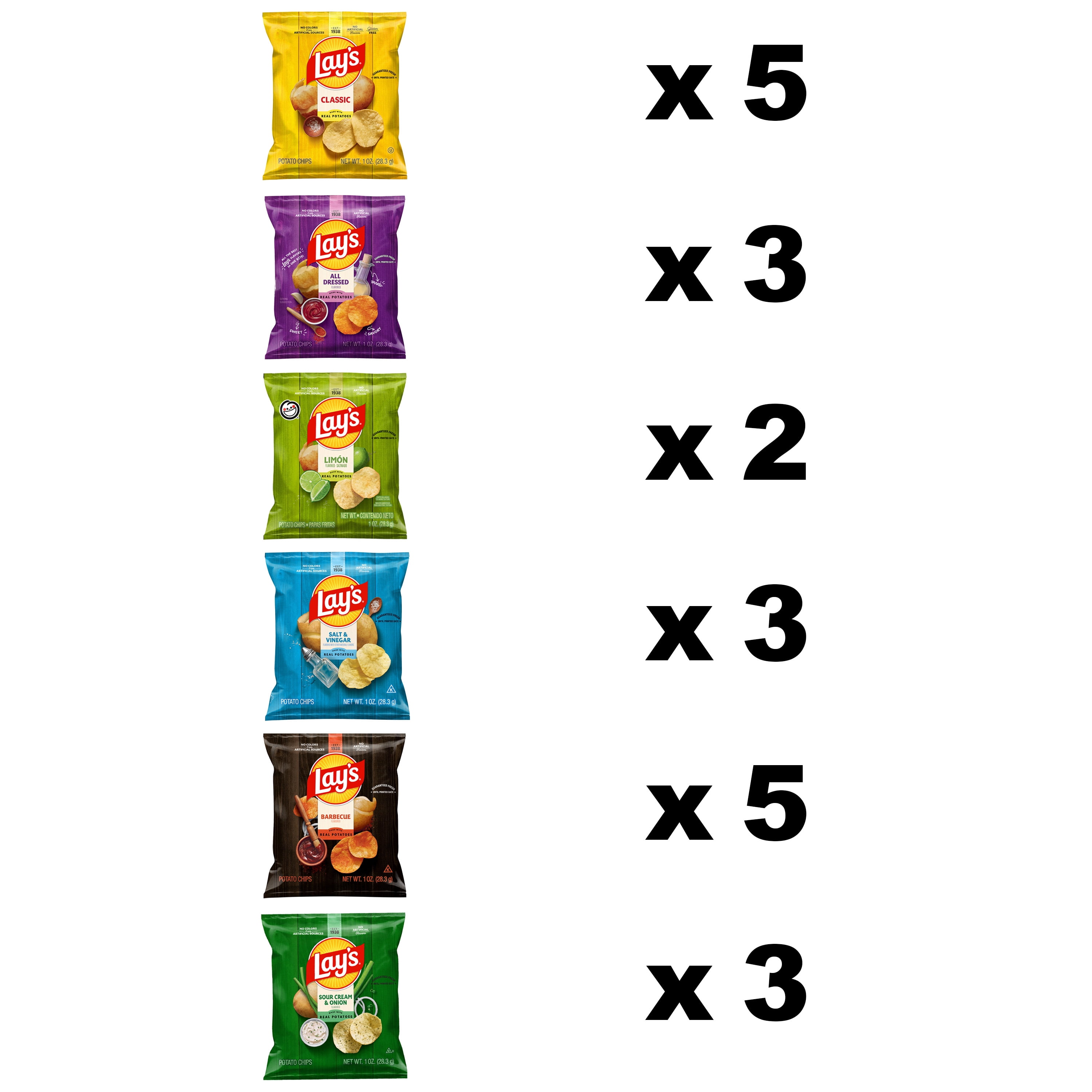 Lay's Lover's Potato Chips Variety pack of Chips (Pack of 21)