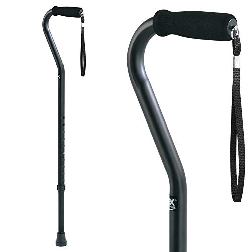 Carex Offset Designer Walking Cane Height Adjustable Cane with Wrist