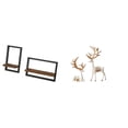 thumbnail image 1 of Estantes de pared para almacenamiento,Estantes flotantes de madera Estantes de pared de madera,Estatua de ciervo esculpido,Estatua de ciervo,adorno de mesa,decoración para el hogar,Colección, 1 of 8