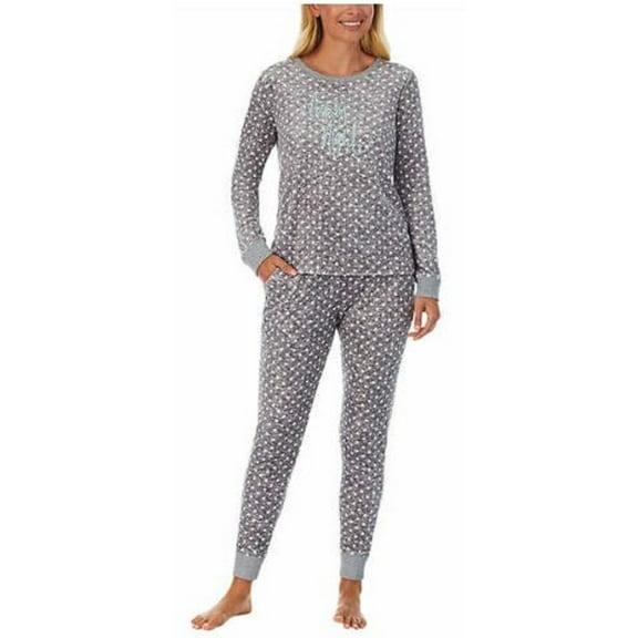 Jane and Bleecker Ladies' Fleece Pajama Set (Gray, Small)
