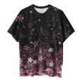 thumbnail image 4 of Fiudx Liquidación de Ahorros de Verano Moda Mujer Casual Cuello Redondo Impresión Blusa Manga Corta Camiseta Verano Tops, 4 of 4